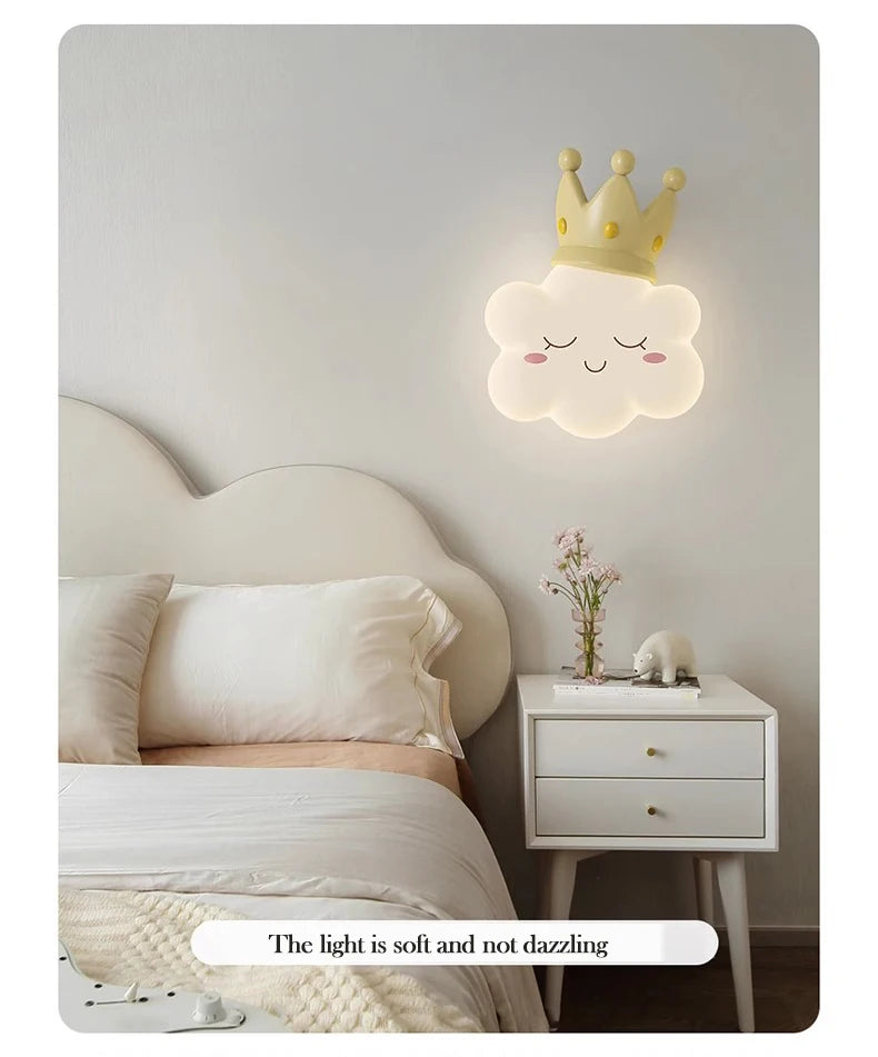 Pink Bow Cloud Wall Lamp – Kids Room