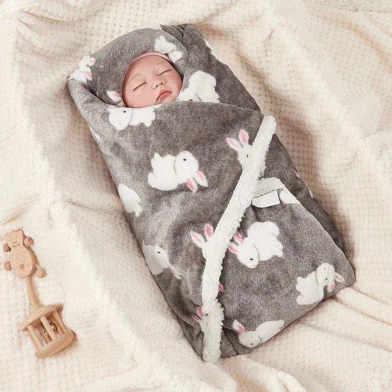 Fleece Lamb Baby Swaddle Blanket