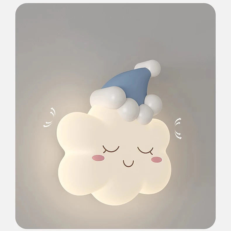 Pink Bow Cloud Wall Lamp – Kids Room