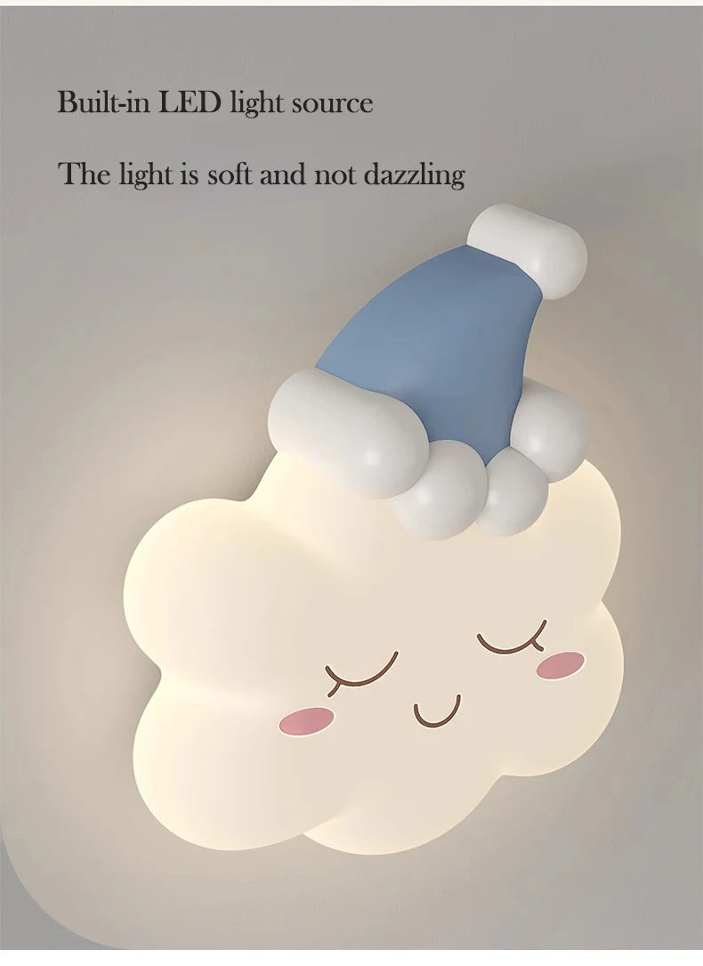 Pink Bow Cloud Wall Lamp – Kids Room