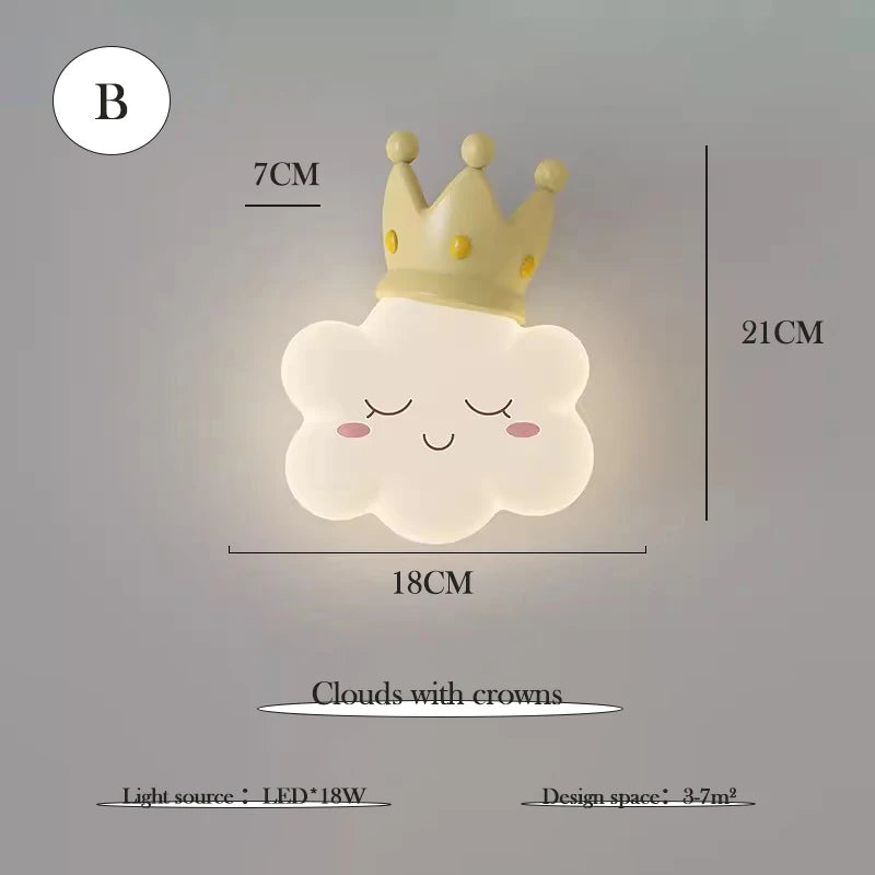 Pink Bow Cloud Wall Lamp – Kids Room