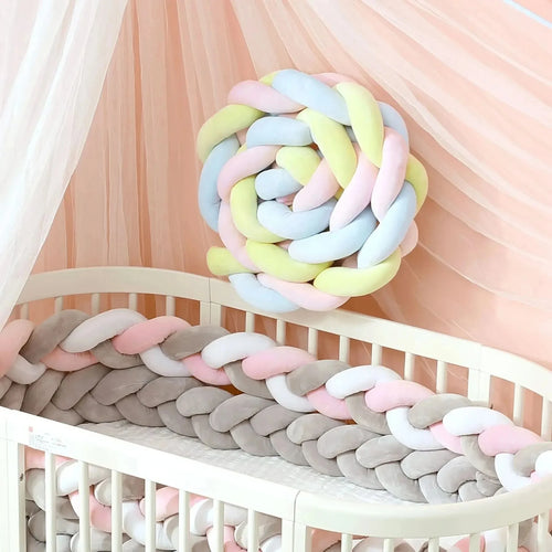 1M/2M/3M/4M Baby Crib Protector Bed Braid Knot Cushion for Infant Kids 3 Shares Toddler Baby Bed Bumpers In The Crib Newborn