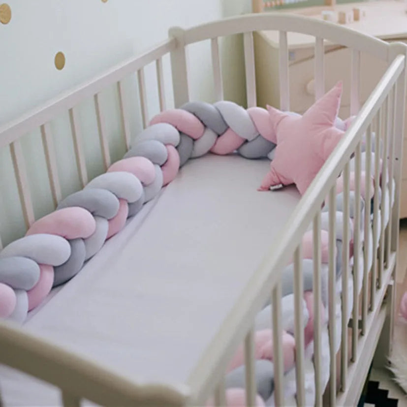 1M/2M/3M/4M Baby Crib Protector Bed Braid Knot Cushion for Infant Kids 3 Shares Toddler Baby Bed Bumpers In The Crib Newborn