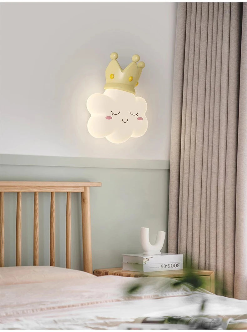 Pink Bow Cloud Wall Lamp – Kids Room