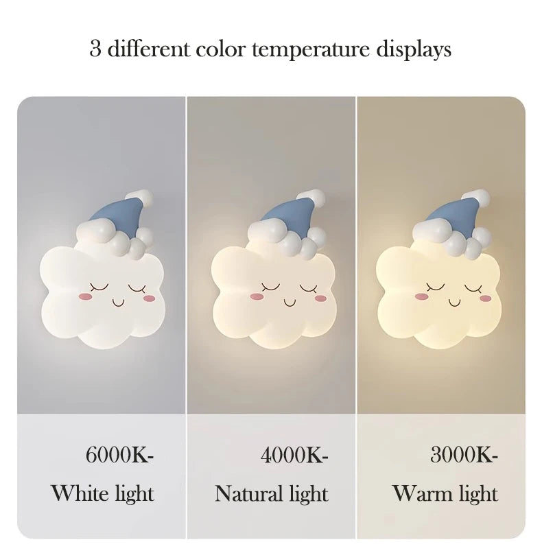 Pink Bow Cloud Wall Lamp – Kids Room