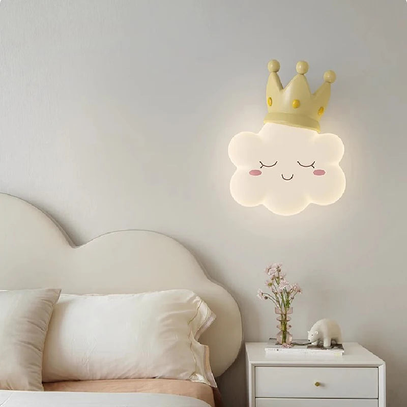Pink Bow Cloud Wall Lamp – Kids Room