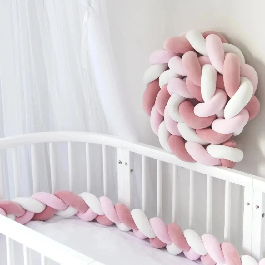 1M/2M/3M/4M Baby Crib Protector Bed Braid Knot Cushion for Infant Kids 3 Shares Toddler Baby Bed Bumpers In The Crib Newborn