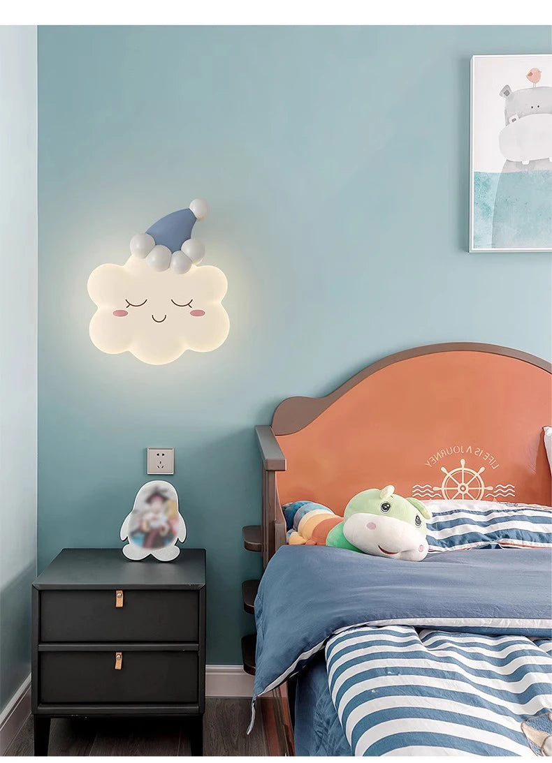 Pink Bow Cloud Wall Lamp – Kids Room