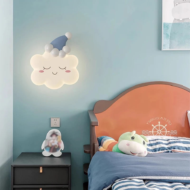 Pink Bow Cloud Wall Lamp – Kids Room