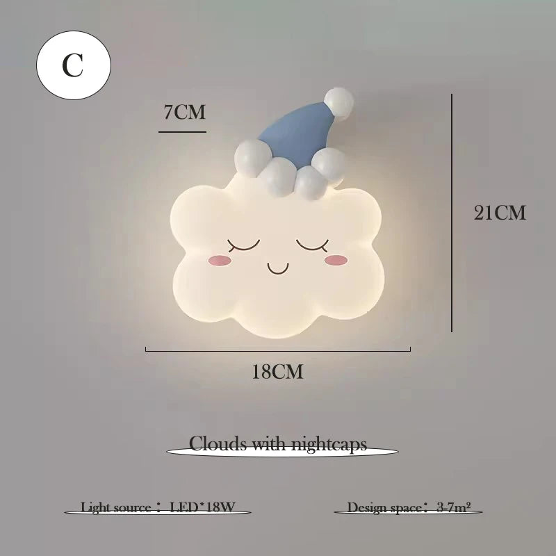Pink Bow Cloud Wall Lamp – Kids Room